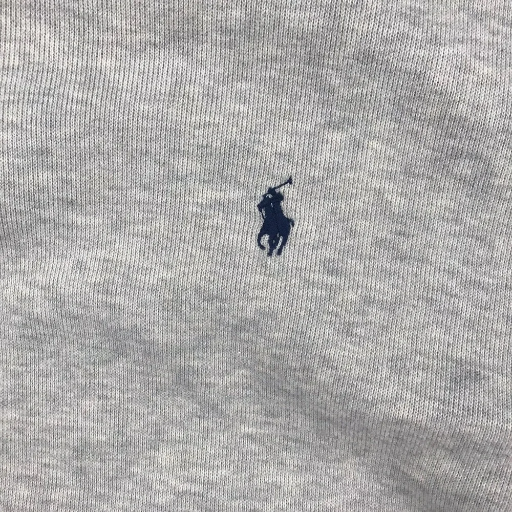 Polo Ralph Lauren 1/4 Zip Pullover Mens XL Gray Cotton Knit Navy Pony Sweater
